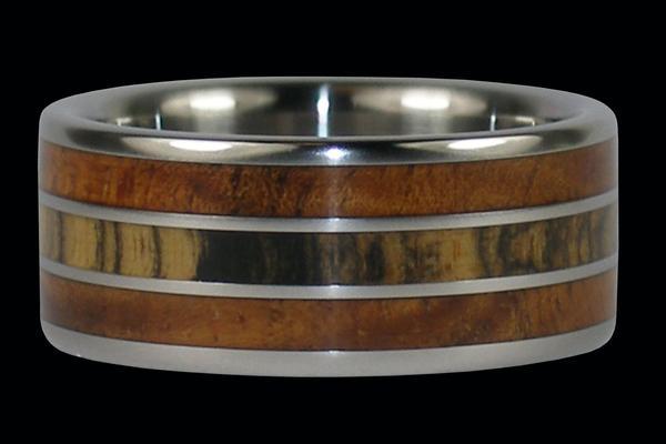 White gold koa hot sale wood ring