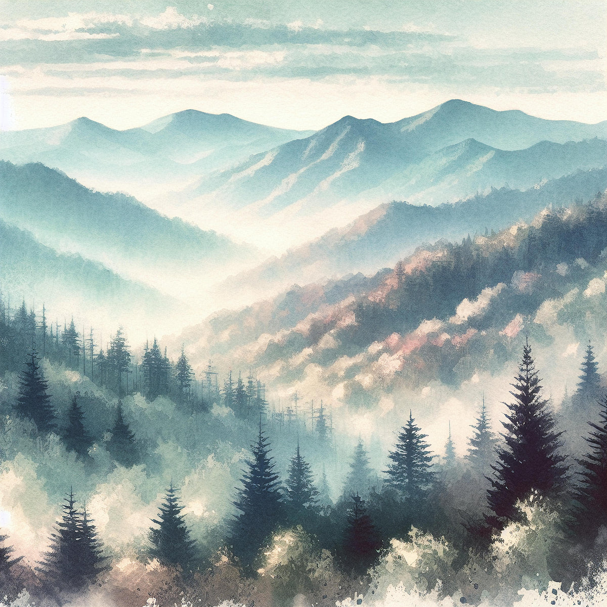 Smoky Mountain Wall Art Print for Sale
