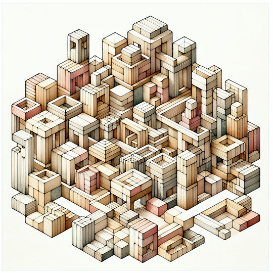 geometric wooden wall art