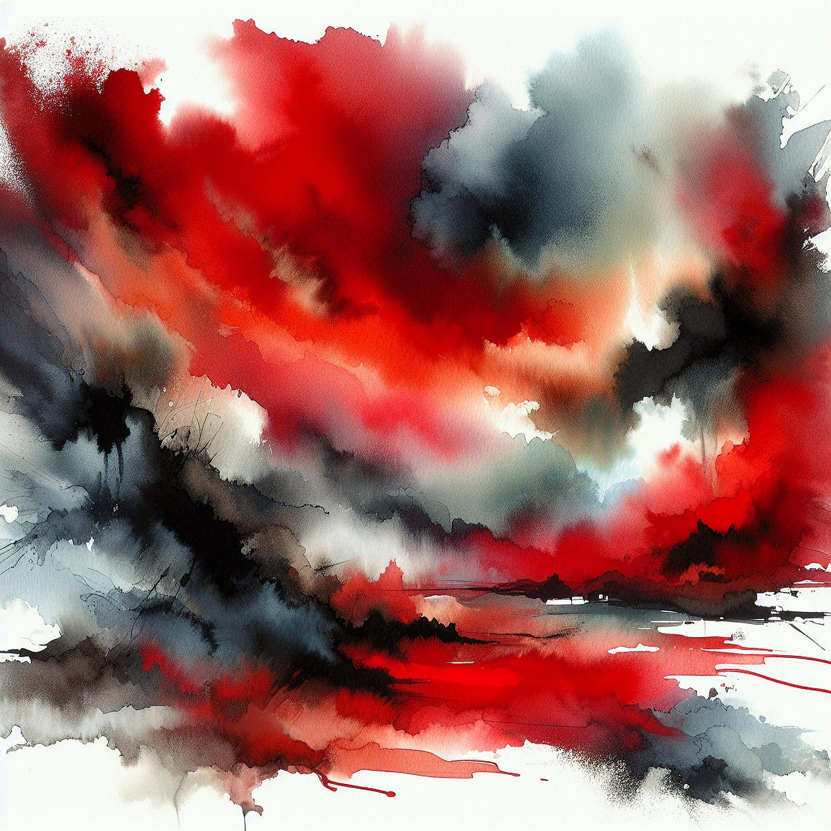 Red And Black Wall Art Print for Sale