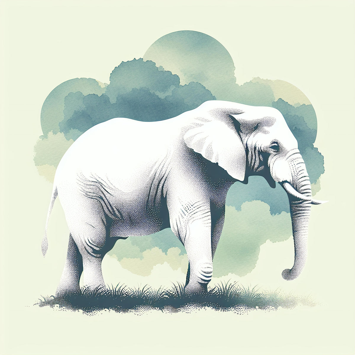 Clip Art White Elephant Print For Sale clip-art-white-elephant-print-for-sale