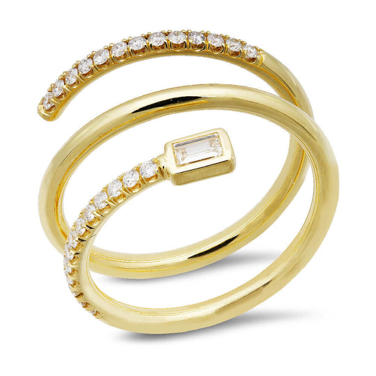 Anneau initial en or 18 carats avec diamant