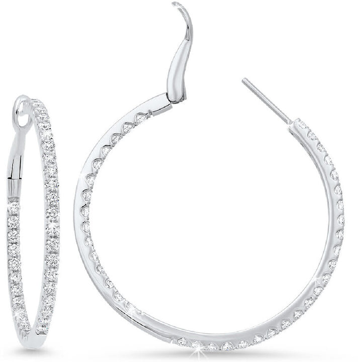 18K Diamond Hoop Earrings