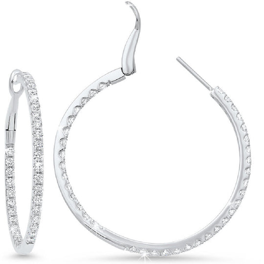 18K Diamond Hoop Earrings