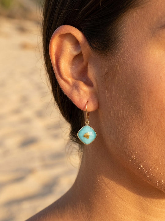 18k Treasure Island Oahu 14mm Earrings