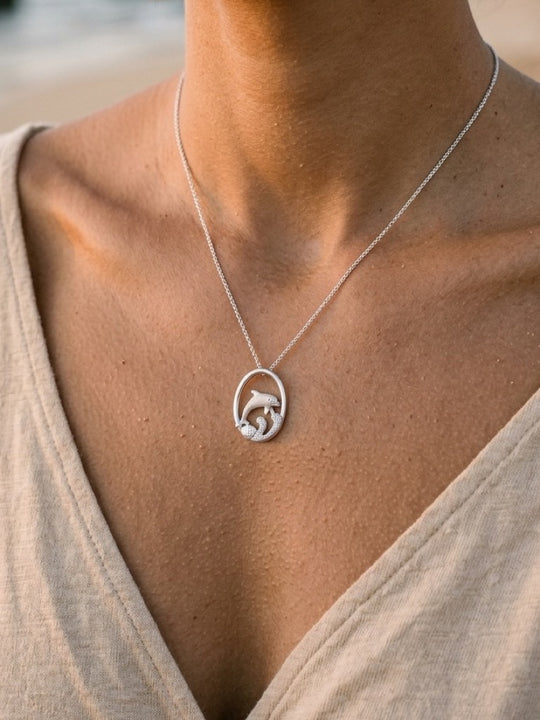 Precious Silver 15mm Dolphin Pendant
