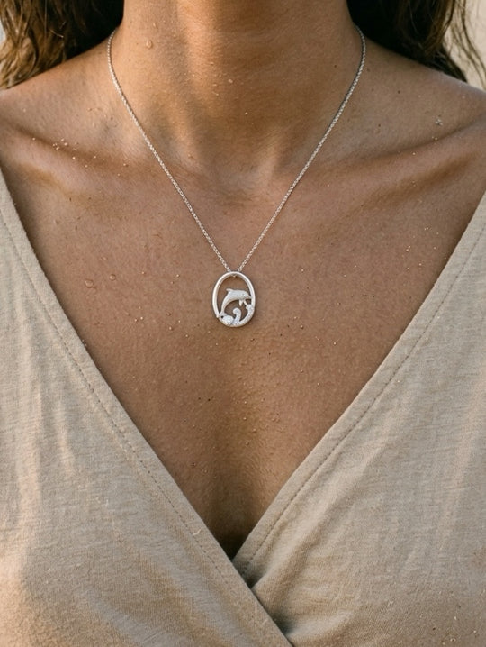 Precious Silver 15mm Dolphin Pendant