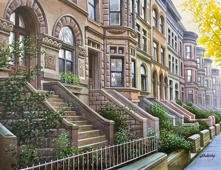 COLORFUL BROWNSTONES IN NY