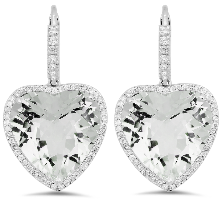 Green Amethyst Love Earrings