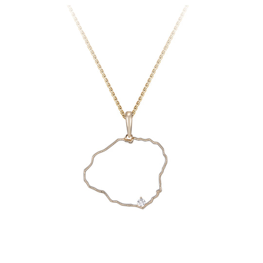 14ky "Kauai" Pendant with .03ct Diamond (for POIPU)