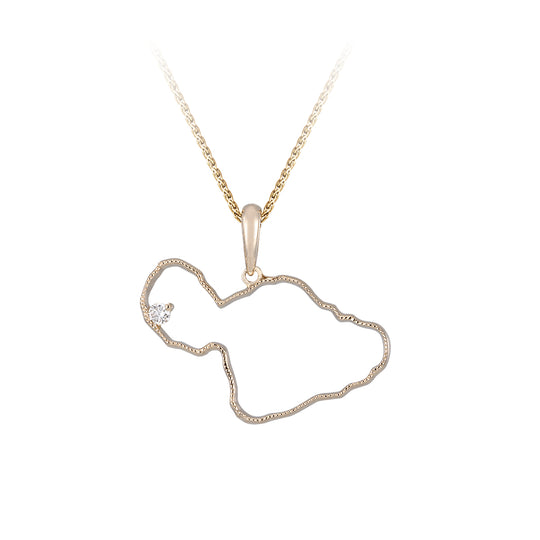 14ky "Maui" Pendant with 0.03 Carat Diamond (for LAHAINA)