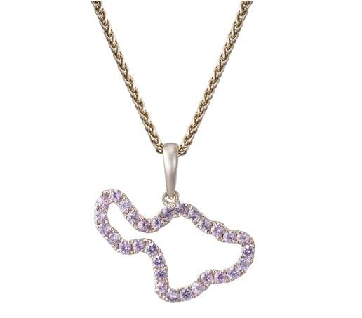 Colgante de 14k "maui" con 30 zafiros rosas