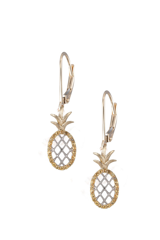 14K Gelbgold Hibiskus Ohrringe