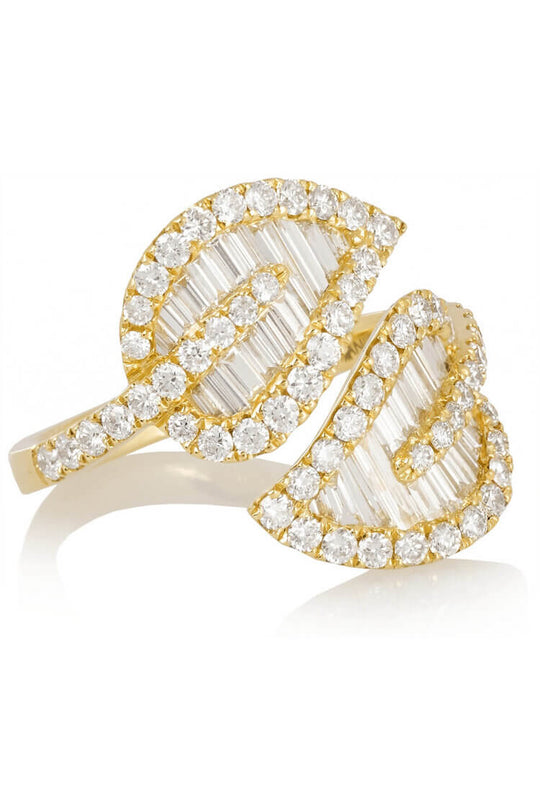 Anneau initial en or 18 carats avec diamant