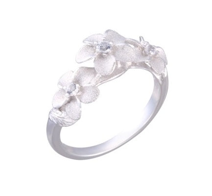 PLUMERIA SILVER RING