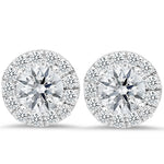 18K white gold stud earrings with 0.42 CT and 4.00 CT diamonds