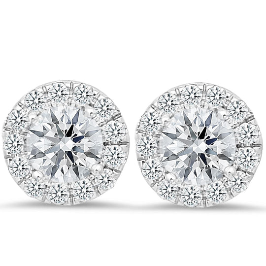 18K white gold stud earrings with 0.42 CT and 4.00 CT diamonds