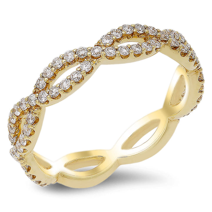 18K rose gold band with 0.54 CT diamonds