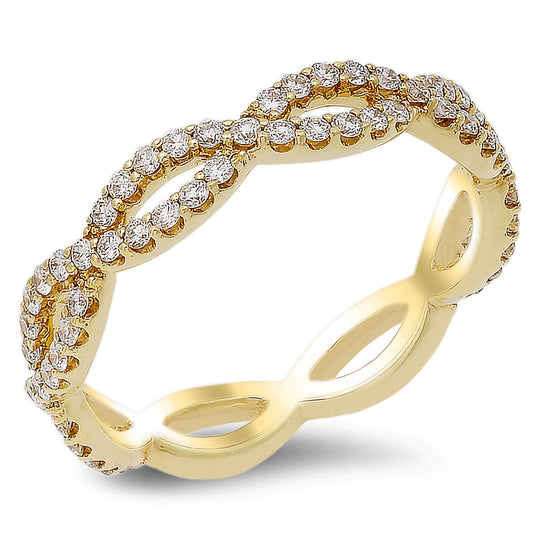 18K rose gold band with 0.54 CT diamonds