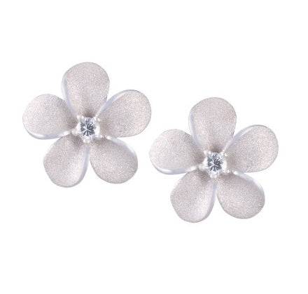 PLUMERIA SILVER EARRINGS