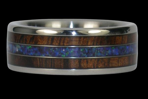 Kahuna Opal Koa Titanium Ring