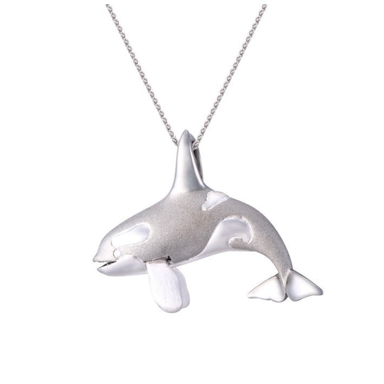 Precious Silver 40mm Killing Whale Pendant