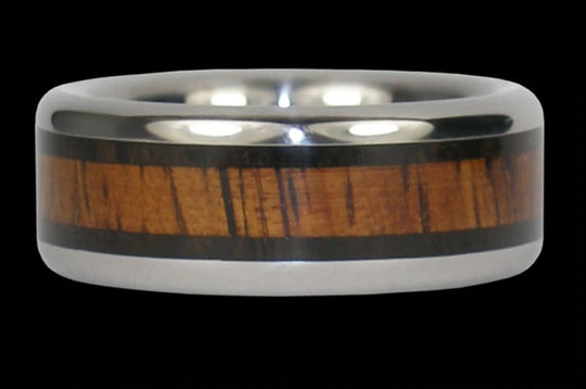 African Blackwood and Koa Hawaii Titanium Ring