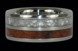 Banda de anillo de titanio de madera amboina