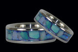 Blue Australian Opal Titanium Ring