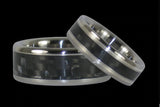 Banda de anillo de titanio de fibra de carbono negro