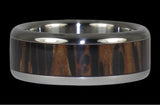 Black Palm Wood Hawaii Titanium Ring