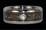 Black Pearl Dark Koa Wood Titanium Anillo