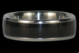 Banda de anillo de titanio de madera negra