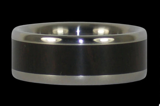 Black Wood Titanium Ring Band