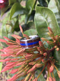 Blue Lapis and Hawaiian Koa Wood Titanium Ring