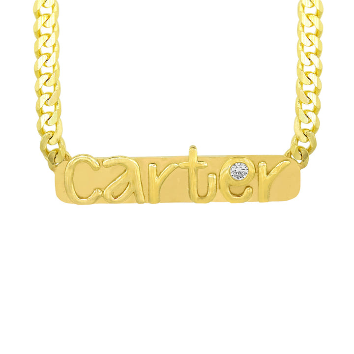 Custom Nameplate Gold Necklace