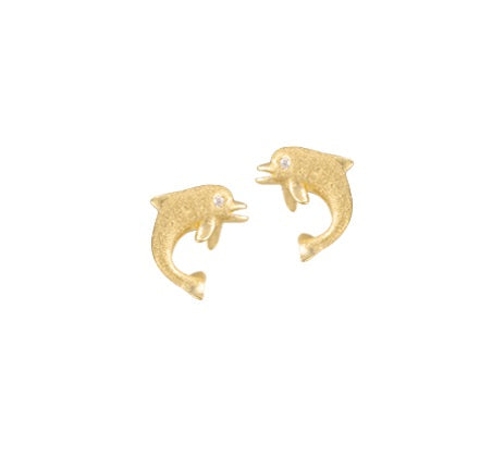 14K Gelbgold Hibiskus Ohrringe