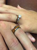 Bague en titane étroit Koa sombre