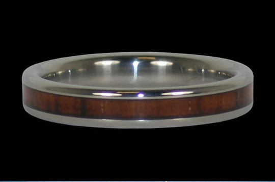 Dark Koa Narrow Hawaii Titanium Ring