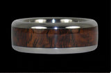 Dark Koa Offset Inlay Titanium Ring
