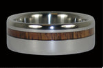 Dark Koa Offset Inlay Titanium Ring