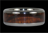 Dark Tiger Koa Wood Hawaii Titanium Ring