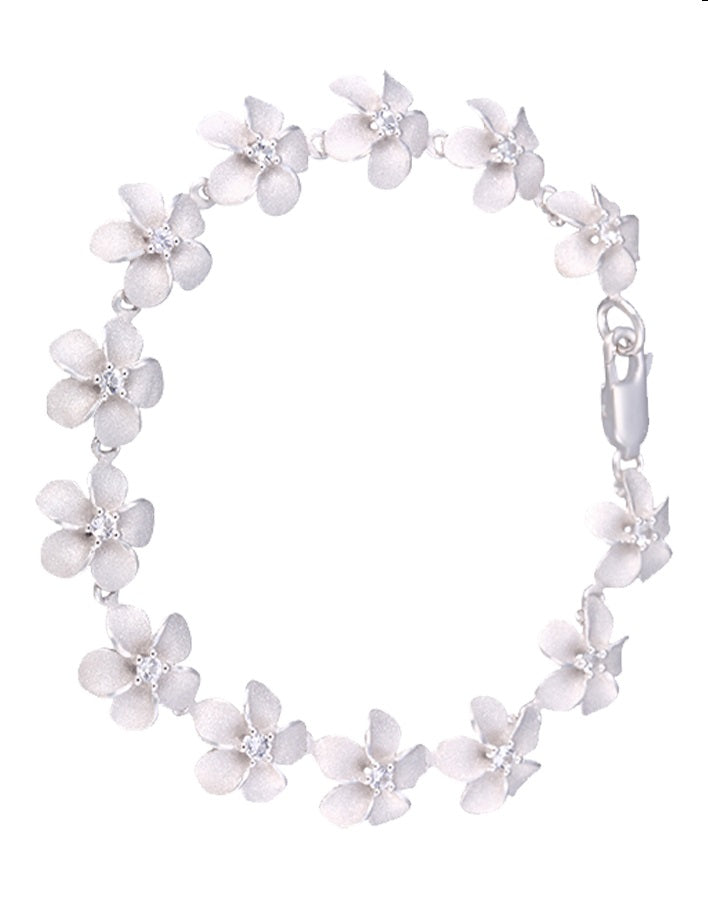SILVER PLUMERIA BRACELET
