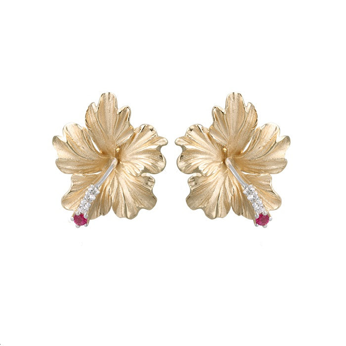 14k 20mm Hibiscus Earring Denny Wong - Main Image