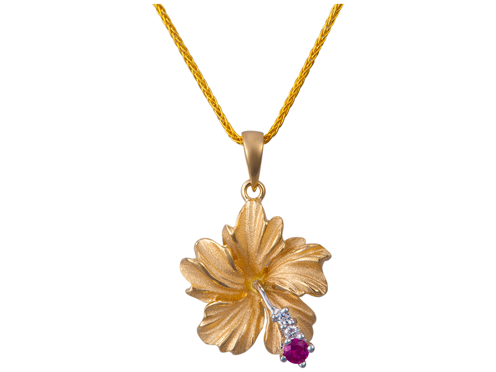 Gold 2025 hibiscus necklace