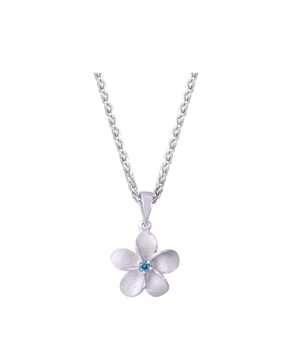 Diamond plumeria necklace Clearance