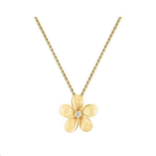 14k 15mm Plumeria Slide with Diamond