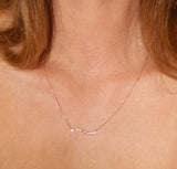 Bermuda Wavy Diamond Bar Necklace 14K Yellow Gold