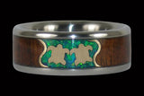 Bague en titane de deux tortues