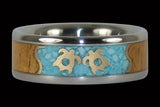 Bague en titane de deux tortues